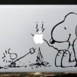 Macbook Vinyl Decal Sticker Snoopy and Woodstock Campfire