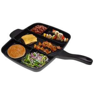 Master Pan Non-Stick Divided Grill/Fry/Oven Meal Skillet, 15"