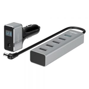 Quick Charge 2.0 Car Charger + 5-Port USB Hub Quick Charge 2.0 Car Charger + 5-Port USB Hub