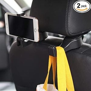 Universal Multifunctional Car Vehicle Back Seat Headrest Mobile Phone Holder Hanger Holder Hook for Bag Purse Cloth Grocery