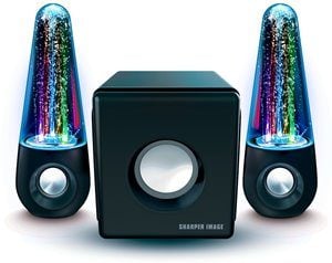 Sharper Image SBT5002 Water & Light Show Bluetooth Streaming 2.1 Speakers With Subwoofer & Beat Responsive Dancing Lights