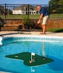 pool gadgets Putt-A-Bout Aqua Golf Floating Putting Mat, Green