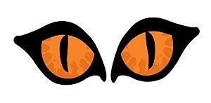 Lighted Orange Cat Eyes Halloween Window Silhouette