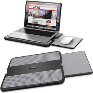 AboveTEK Portable Laptop Lap Desk w Retractable Left Right Mouse Pad Tray