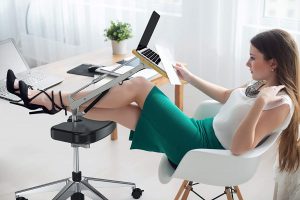 RoomyRoc Mobile Laptop Desk/Cart/Stand with Adjustable Tabletop and Footrest Computer Table