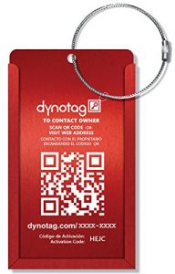 Dynotag Web/GPS Enabled QR Smart Aluminum Convertible Luggage Tag