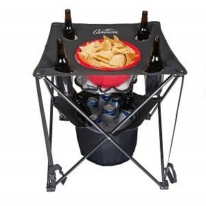 Camerons Products Tailgating Table- Collapsible Folding Camping Table with Insulated Cooler, Food Basket and Travel Bag for Barbecue, Picnic & Tailgate