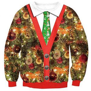 Ugly Christmas Tree Cardigan and Tie Sweatshirt